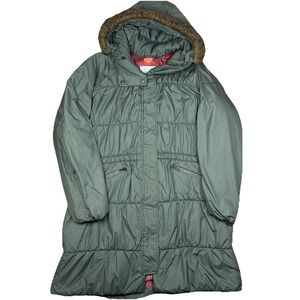 Columbia Jacket Womens XL Green Sparks Lake Parka Faux Fur Thermal Coil Hooded